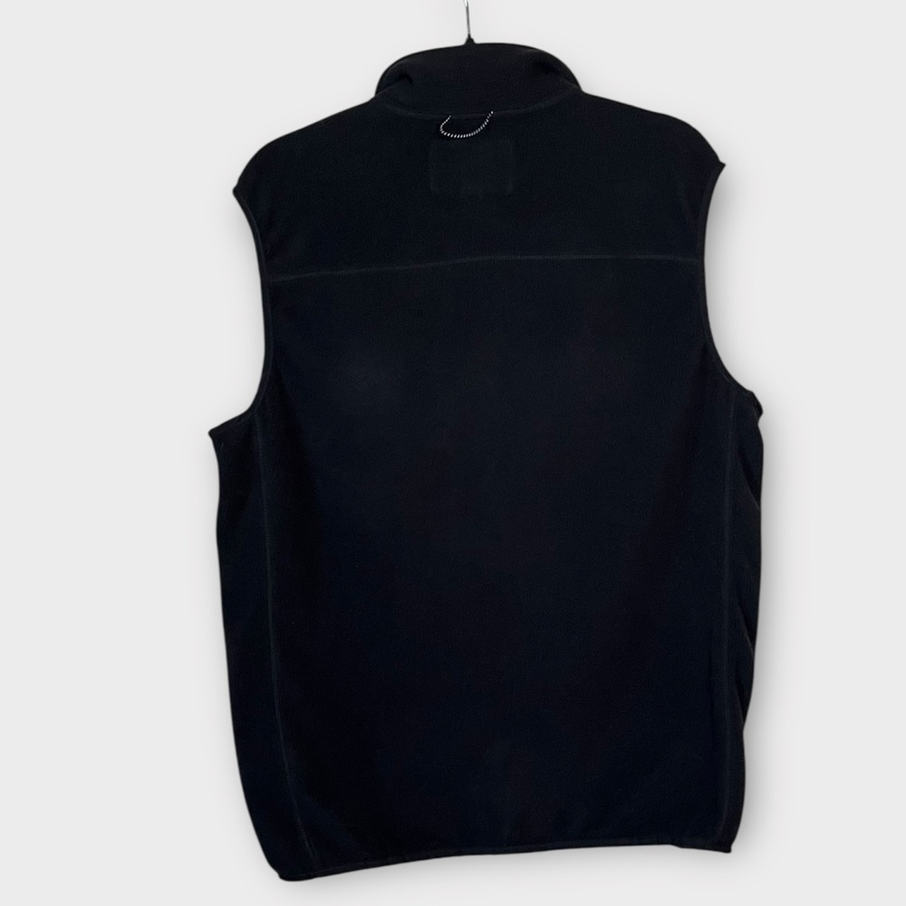 LANDS’ END black fleece zip vest men’s size medium tall outdoor hiking camping - Picture 2 of 4